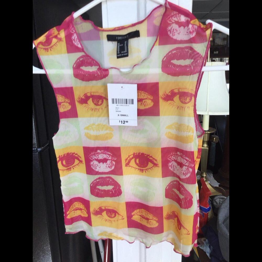 Forever 21 xs sheer little top, new, cute, cropped
